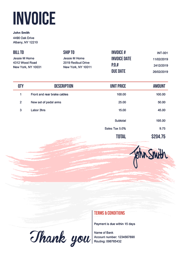 Invoice Template En Flag Of Indonesia 